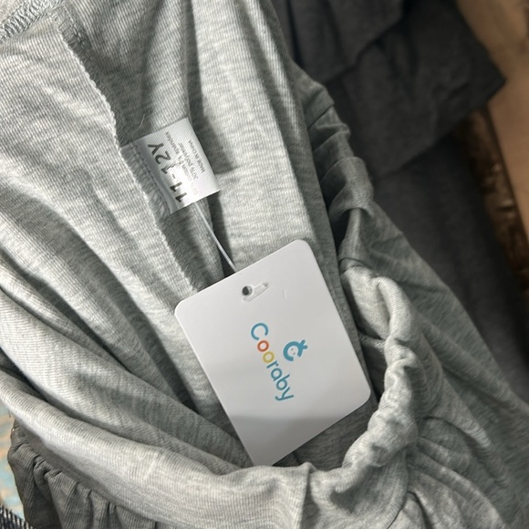 Gray & Dark gray Kids Ruffle legging skirted Pants - Picture 6 of 11